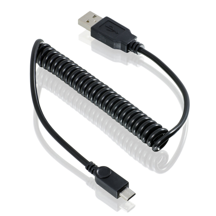 SM-PC® USB 2.0 Kabel A Auf Mini-B – 0,8m Aufrollbar, Daten- Und Ladekabel Für ältere Geräte