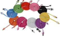 1 x Doppelfarbiges-flaches Daten-Sync-Kabel für verschiedene Handy-Modelle für 1,29 Euro inklusive Versand