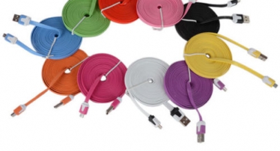 1 x Doppelfarbiges-flaches Daten-Sync-Kabel für verschiedene Handy-Modelle für 1,29 Euro inklusive Versand