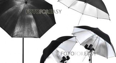 Schwarz/Silberner Studio Blitzschirm für 4,88€ inkl. Versand