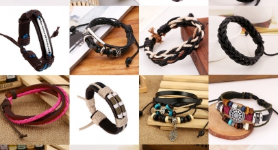 PU-Leder Wickel-Armband Surferarmband ab 1,00€ inkl. Versand