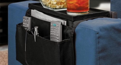 Schwarzer Armlehnen-Organizer mit 6 Taschen und Ablage für 3,74€ inkl. Versand