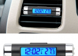 Auto Mini LCD Digital Uhr/Thermometer/Kalender Clip-on Design für 2,99€ inkl. Versand