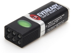 Tragbare 9V Mini LED-Taschenlampe mit 6 weiße LEDs und 9V Batterie für 4,15€ inkl. Versand