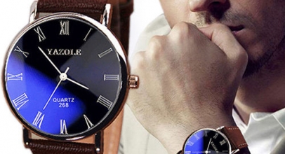 Herren wasserdichte Quarz PU-Leder Armbanduhr für 1,95€ inkl. Versand