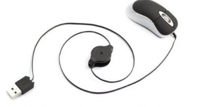 Mini USB Optische Maus mit ausziehbarem Kabel für 3,16€ inkl. Versand