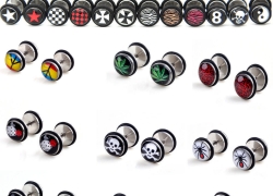 1 Paar Edelstahl Fake Plug Tunnel Ohrstecker für 1,00€ inkl. Versand