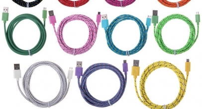 1 x 1m/2m/3m geflochtenes USB Datenkabel/Sync-Ladekabel für Micro USB-Geräte ab 1,00 Euro inklusive Versand