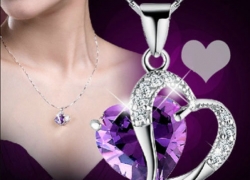Zirkonia Herz-Anhänger mit Halskette für 1,39€ inkl. Versand