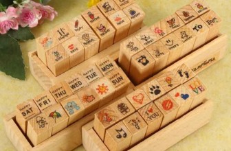 12-teiliges Holz Stempelset für 2,30€ inkl. Versand