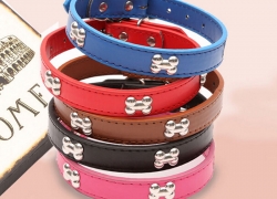 Haustier verstellbares PU-Leder-Halsband ab 1,07€ inkl. Versand