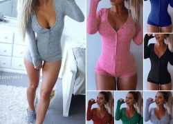 Sexy Damen Jumpsuit/Nachtwäsche mit V-Ausschnitt ab 1,85€ inkl. Versand