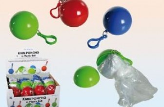 Notfall Poncho – Regenponcho in einer Plastikkugel mit Karabinerhaken für 3,89€ inkl. Versand