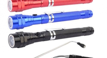 360° Flexible Taschenlampe mit Teleskopauszug und magnetischem Leuchtenkopf für 3,99€ inkl. Versand