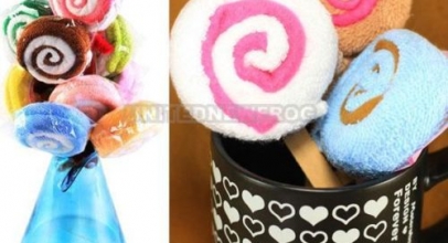 2-farbiges Mini Lollipop Handtuch für 0,69€ inkl. Versand