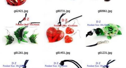 Damen Halskette mit und ohne Ohrringe aus Murano-Glas ab 1,05€ inkl. Versand