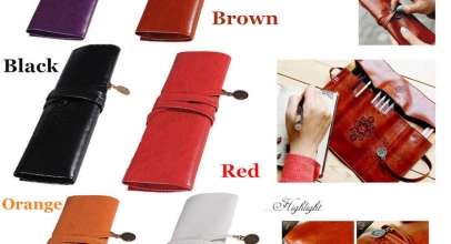 Vintage PU-Leder Kosmetik-/Bleistift-/Pen-Tasche für 3,16€ inkl. Versand