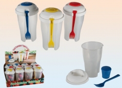1 x 3er Set Salad to go Becher mit Gabel und Dressingbehälter für 11,60 Euro inklusive Versand