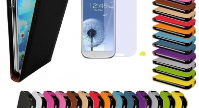 Samsung GalaxyS3 Flip PU-Leder Case + 1x Displayschutzfolie + 1x Poliertuch für 3,92€ inkl. Versand