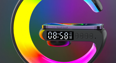 15w Multifunktions-Ladestation Pad Stand Lautsprecher RGB Nachtlicht (iPhone Samsung Xiaomi Huawei etc.) für 8,44€!