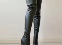 Damenstiefel, hoher Absatz, 11 cm, Overknee-Stiefel, Reißverschluss hinten für 13,99€ inkl. Versand!