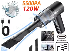 Pcmos Drahtloser Staubsauger – Dual-Use (Haus und Auto) – 120W Leistungsstarker Staubsauger Schwarz für 6,27€ inkl. Versand!