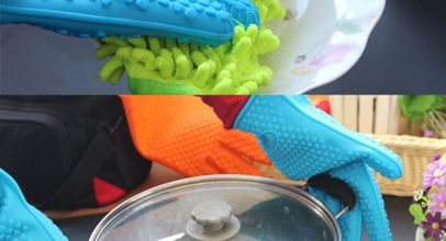 1 Paar Silikon Topf-, Grill- Backhandschuh für 3,78€ inkl. Versand