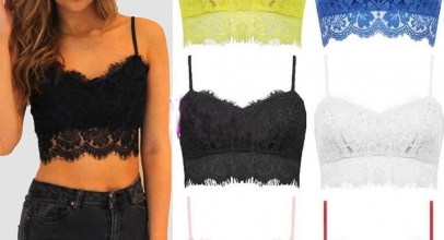 Damen Spitzen Träger Bustier mit Rücken Reißverschluss für 3,47€ inkl. Versand