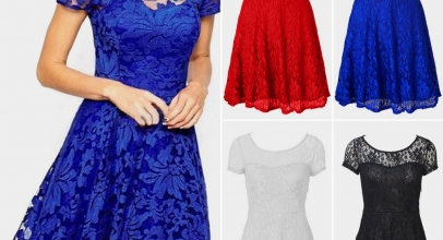 Elegantes Damen Spitzenkleid Minikleid Cocktailkleid ab 2,39€ inkl. Versand