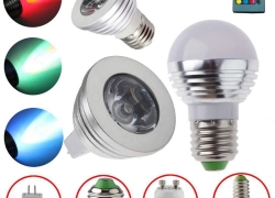 3W E27/GU10/MR16 LED Farbwechsel Strahler/Spot mit Funkfernbedienung ab 3,24€ inkl. Versand