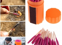 Box mit wind- und wasserresistenten Streichhölzern für 1,-€ inkl. Versand