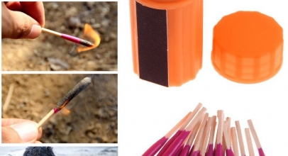 Box mit wind- und wasserresistenten Streichhölzern für 1,-€ inkl. Versand