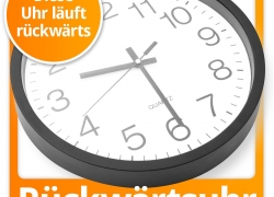 Rückwärts laufende Wanduhr für 9,95€ inkl. Versand