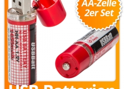 2x Wiederaufladbare USB-Batterie/Akku mit 1450 mAh Akku-Kapazität für 9,85€ inkl. Versand
