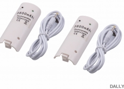 2x Weißes Akku Pack 3600mAh für Wii Remote Controller mit LED und Ladekabel für 8,99€ inkl. Versand