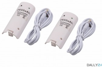 2x Weißes Akku Pack 3600mAh für Wii Remote Controller mit LED und Ladekabel für 8,99€ inkl. Versand