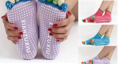 1 Paar bunte Damen/Mädchen Yoga Zehensöckchen für 1,54€ inkl. Versand