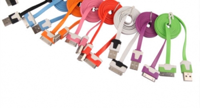 Zweifarbiges-flaches Daten-Sync-Kabel für Apple iPod/iPhone/iPad für 1,00€ inkl. Versand