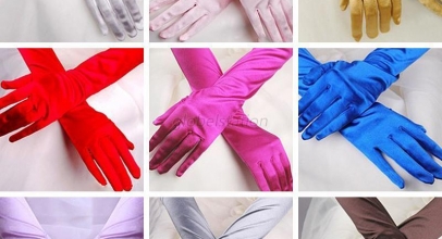 1 Paar lange Damen Satin Kostüm/Hochzeit/Opern Handschuhe ab 1,64€ inkl. Versand
