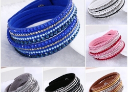 Fashion Punk Strass Wickelarmband für nur 1,10€ inkl. Versand