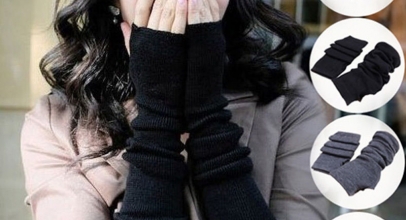 1 Paar fingerlose lange Strickhandschuhe für 1,09€ inkl. Versand