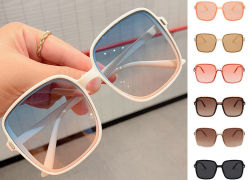 Verspiegelte Damen Retro Sonnenbrille – Klare Linse  – Blau Rosa Verspiegelt ab 3,26€ inkl. Versand!