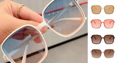 Verspiegelte Damen Retro Sonnenbrille – Klare Linse – Blau Rosa Verspiegelt ab 3,26€ inkl. Versand!