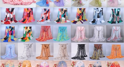 Chiffon Schal wählbar aus vielen verschiedenen Farben und Designs ab 1,-€ inkl. Versand