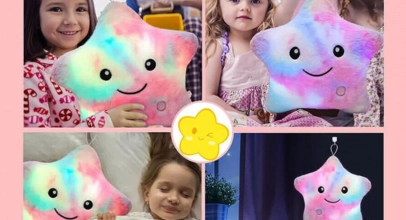 LED Plüsch Leuchtkissen Lächelnder Stern ab 8,69€ inkl. Versand!