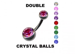 Bauchnabelpiercing mit Doppelkristall – viele Farben – Zirkonia für 2,95€ inkl. Versand!