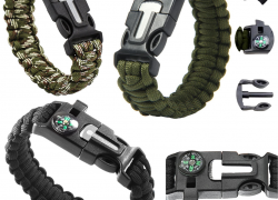 Paracord 5-in-1 Survival Armband mit Clipverschluss – Überlebensarmband Feuerstein, Kompass, Pfeife taktisch Outdoor für 5,90€ inkl. Versand!
