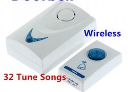 Drahtlose spritzwassergeschützte LED Türklingel 32 Songs für 4,36€ inkl. Versand!