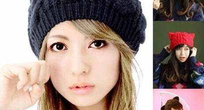 Kuschelige Strickmütze mit Katzenohren für 3,49€ inkl. Versand