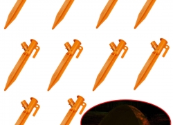 10x ABS Zeltpflöcke/-haken mit einstellbarem LED Licht für 11,98€ inkl. Versand